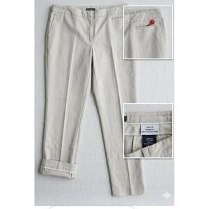 Charter Club Classic Fit Beige Khaki Trousers Women Size 14 Stretch Chino Pants